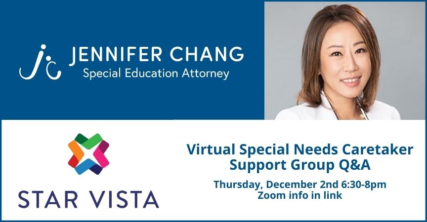 Jennifer Chang to Speak at StarVista’s Special Needs Caretaker Support Group