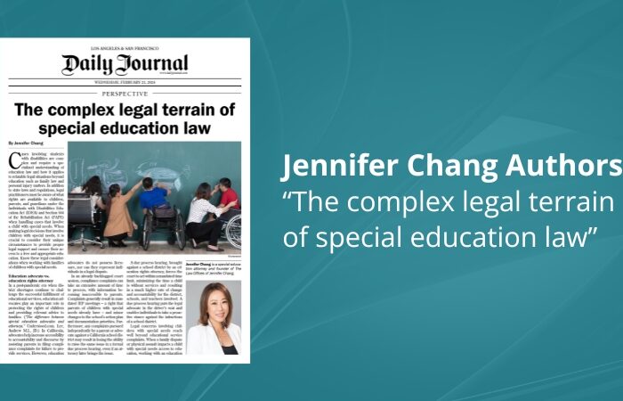 Jennifer Chang Shares Special Education Law Insight with Daily Journal